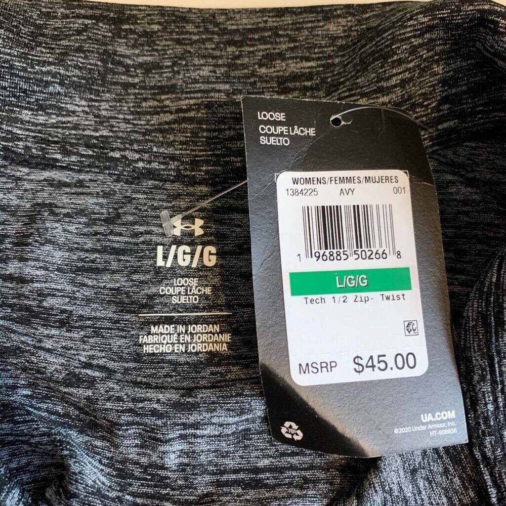 Under Armour Shirt Womens L Large Black Titanium Tech Twist 1/2 Zip Space Dye - Picture 7 of 11